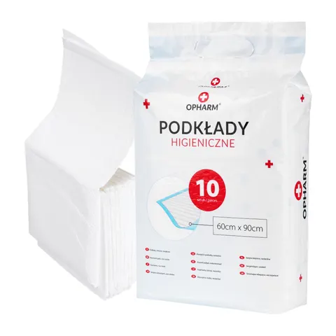 Podkłady higieniczne chłonne 60x90 cm OPHARM 10 szt. | REF: OPM03