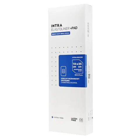 INTRA ELASTOLINER +PAD - Samoprzylepny opatrunek chłonny 10x35cm - 25 szt. | REF: IEP/10/35/25