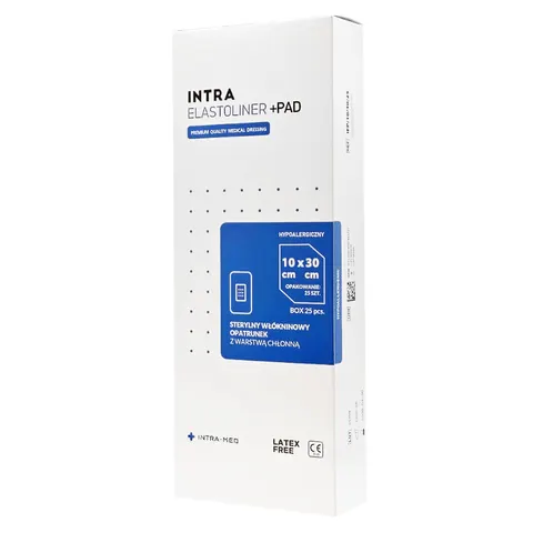 INTRA ELASTOLINER +PAD - Samoprzylepny opatrunek chłonny 10x30cm - 25 szt. | REF: IEP/10/30/25