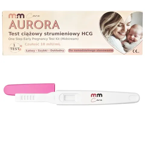 AURORA Test ciążowy strumieniowy HCG 10 mlU/ml | REF: HCGM60B-1T