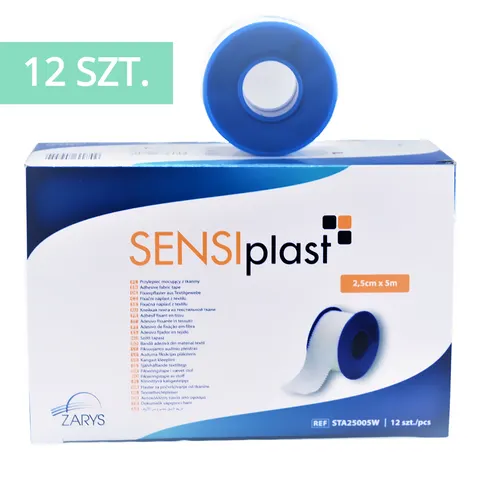 SENSIplast Przylepiec tkaninowy na rolce 2,5cm x 5m - 12 szt.