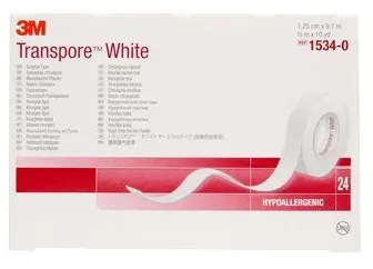 3M Transpore™ White Przylepiec włókninowy 1,25 cm x 9,1 m - 24 szt.