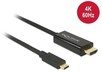 Kabel Delock USB-C > HDMI (tryb alternatywny DP) 4K 60Hz czarny 2m (raty 0%)