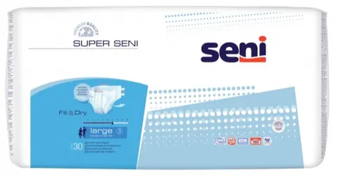 Seni Super Seni Pieluchomajtki Rozmiar L 30 szt.