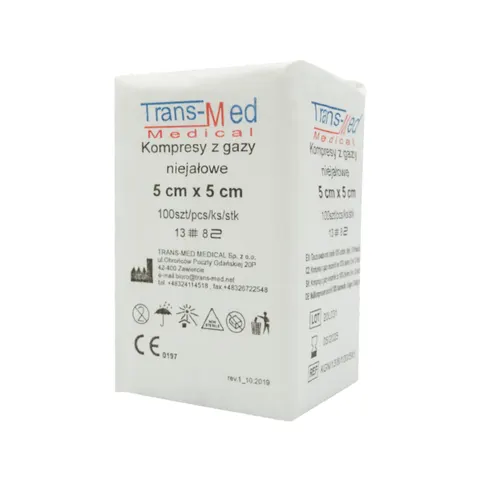Trans-Med Kompresy z gazy niejałowe 5x5 cm 100 szt.