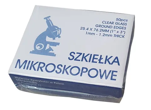 Szkiełka mikroskopowe podstawowe 25,4 x 76,2mm - 50 szt.