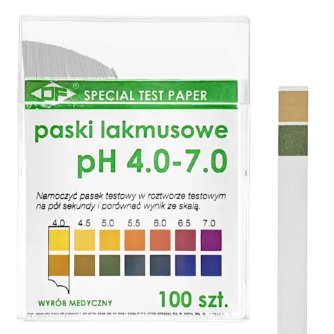 Paski lakmusowe testy pH 4-7 Ultramedic papierki wskaźnikowe - 100 szt.