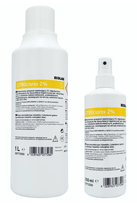 CITROclorex 2% - Preparat do dezynfekcji rąk i skóry ZESTAW: 1L + 250ML