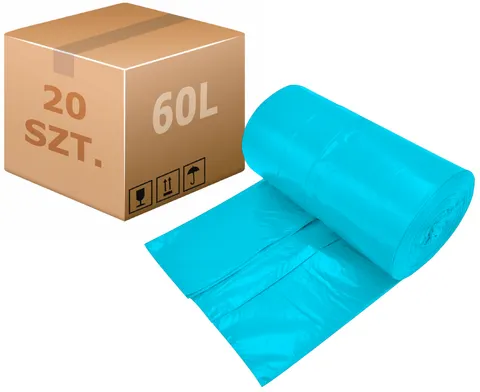 Worki na odpady/śmieci NIEBIESKIE 60L - 1000szt.