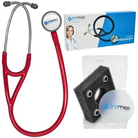 Stetoskop kardiologiczny dwustronny ORO-MED ORO-SF 501 - CZERWONY