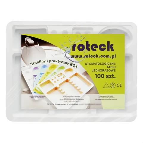 Tacki stomatologiczne jednorazowe ROTECK białe - 100 szt.