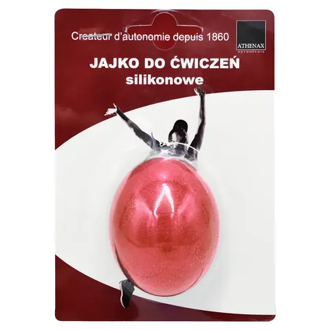 Jajko silikonowe do ćwiczeń dłoni - antystresowe CZERWONE TWARDE - 1 szt.