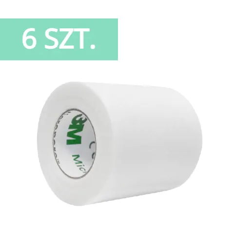 3M Micropore™ Przylepiec papierowy 5cm x 9,1m BIAŁY - 6 szt.