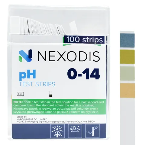Paski wskaźnikowe lakmusowe testy pH 0-14 NEXODIS - 100 szt.