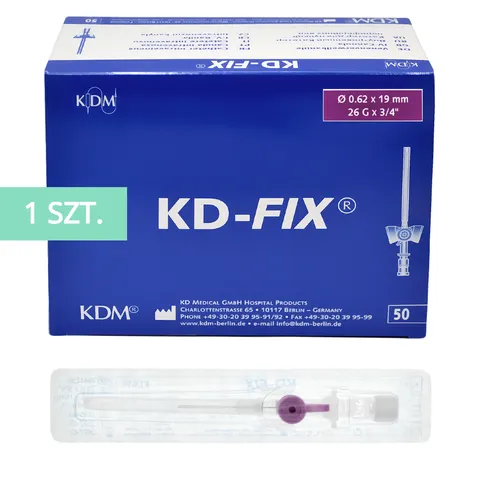 KD-FIX® Kaniula dożylna - wenflon 0,62 x 19 mm 26G FIOLETOWY - 1 szt.