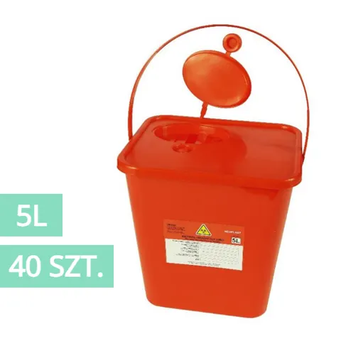Pojemnik na odpady medyczne 5L czerwony NEUPLAST - 40 szt.