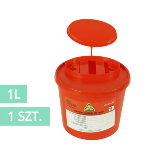 Pojemnik na odpady medyczne 1L czerwony NEUPLAST - 1 szt.