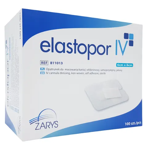 Elastopor IV opatrunek do mocowania kaniul 6x8 cm - 100 szt.