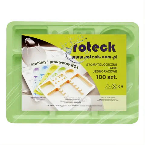 Tacki stomatologiczne jednorazowe ROTECK zielone - 100 szt.