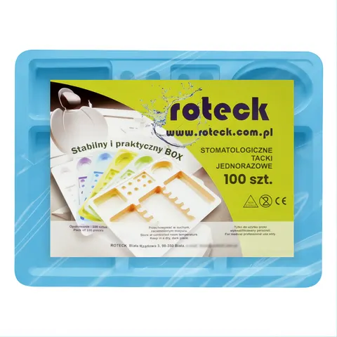 Tacki stomatologiczne jednorazowe ROTECK niebieskie - 100 szt.