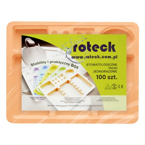 Tacki stomatologiczne jednorazowe ROTECK pomarańczowe - 100 szt.