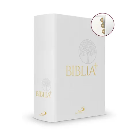 Biblia Plus - oprawa twarda paginowana- białe płótno