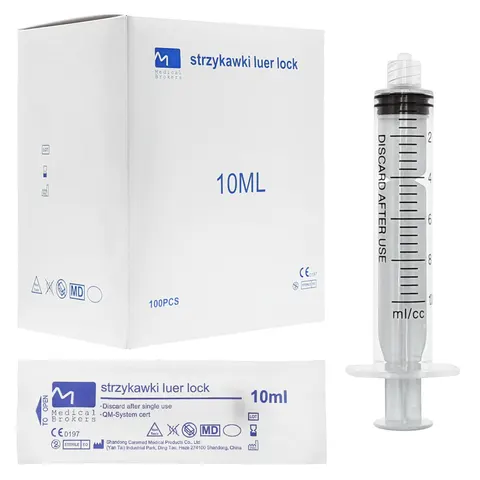 Strzykawki 3-częściowe Medical Brokers 10ml Luer Lock - 100 szt.