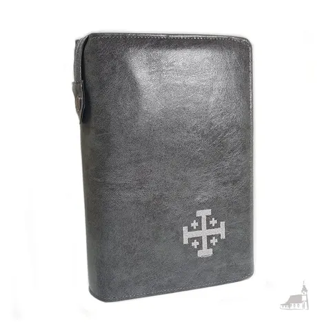 Etui Biblia Jerozolimska. Duże. Szare. Haft.