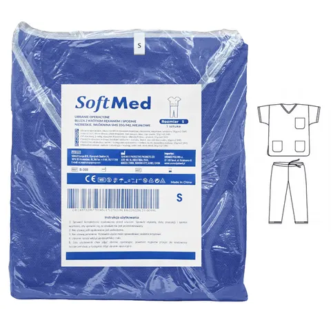 SoftMed Komplet operacyjny zabiegowy bluza + spodnie S - 1 szt. | REF: S-308 S
