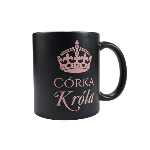 Kubek Córka Króla. Czarno-różowy.