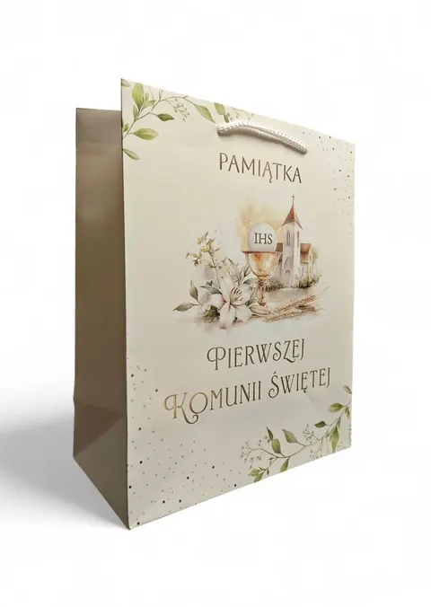 Torebka prezentowa. Pierwsza Komunia Świętej - IHS kapliczka