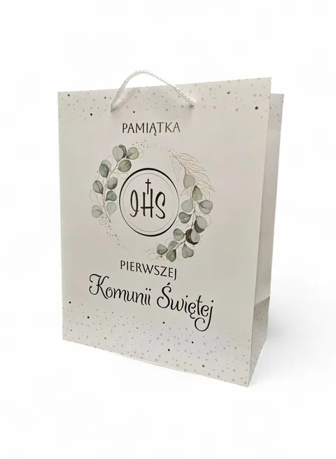 Torebka prezentowa. Pierwsza Komunia Świętej IHS wz 3 B5