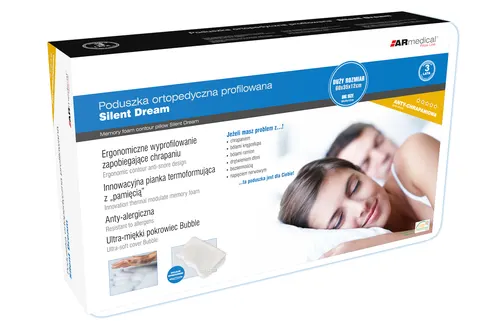 Bardzo Duża poduszka ORTOPEDYCZNA z systemem zapobiegającym chrapaniu (silent dream MFP-6035)