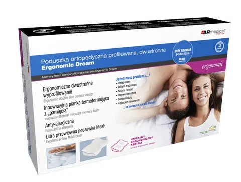 ERGONOMICZNA poduszka ortopedyczna z profilem na bark - dwustronna (5433ep)