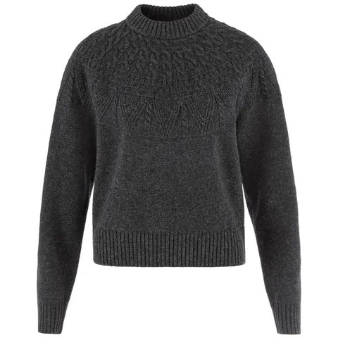 Ovik Solid Jacquard Knit W - damski sweter z wełny jagnięcej (100% wełna)