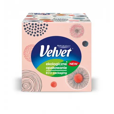 VELVET Chusteczki higieniczne w kartoniku 3-warstwowe CUBE, 56 szt