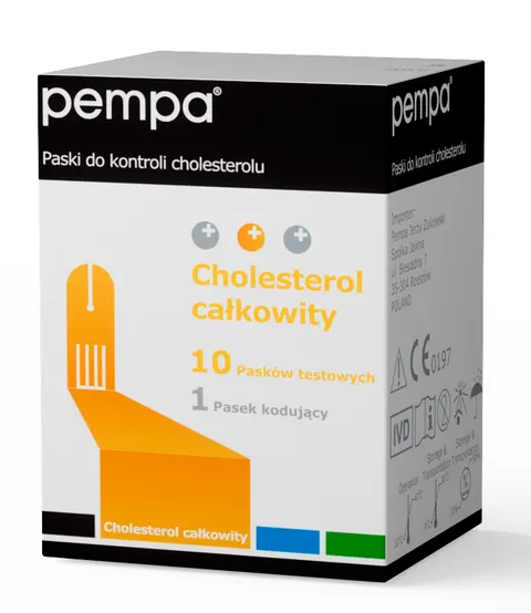 Paski do kontroli cholesterolu - 10 pasków testowych Pempa