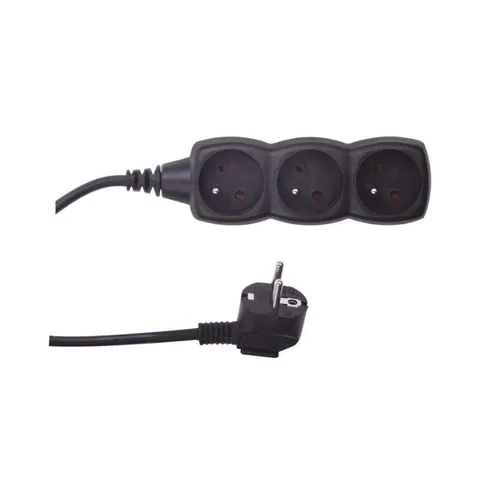 Przedłużacz czarny 5m 3G z/u, PC0315