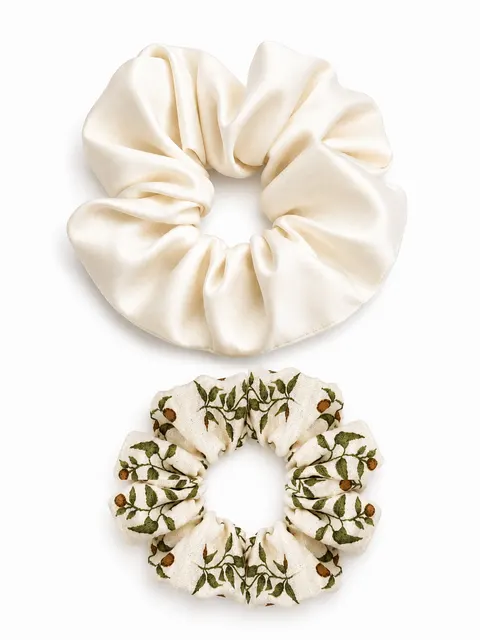 Zestaw: Gumki scrunchie, SPRING (duża + średnia)