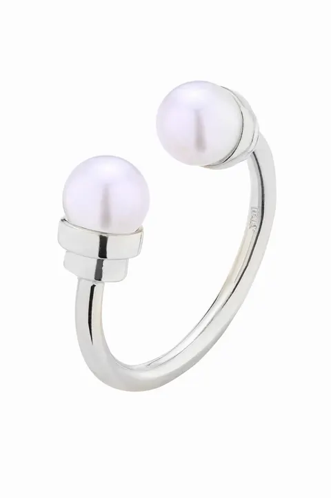 Pierścionek Classic Double Pearls Silver