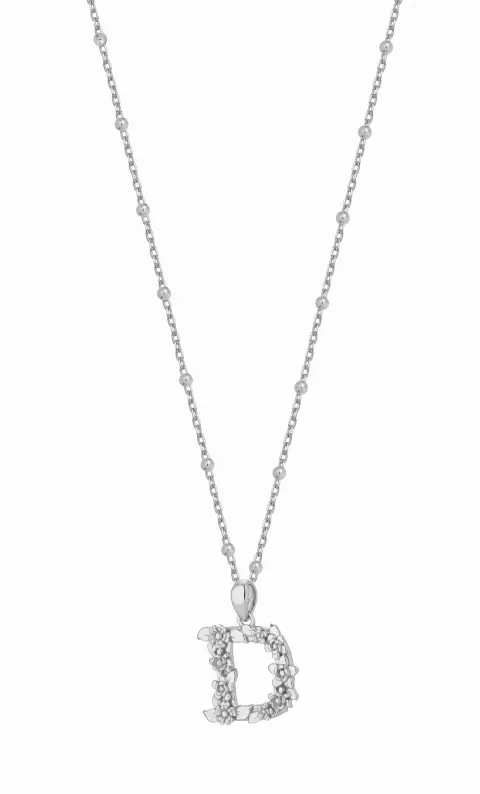 Naszyjnik D Blossom Letter Silver