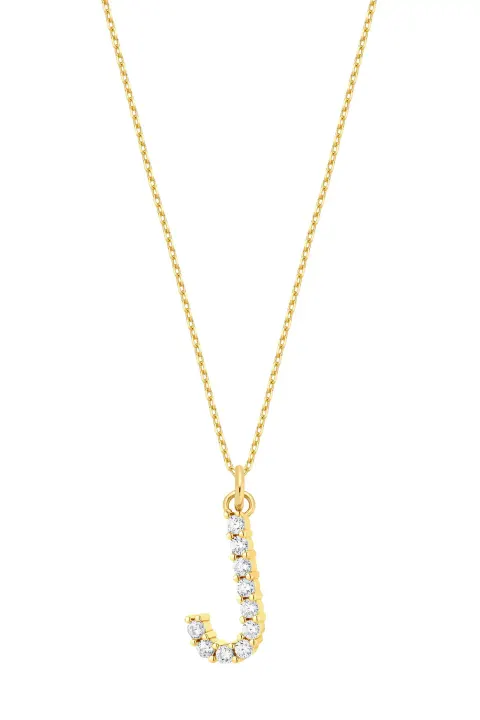 Naszyjnik J Sparkle Letter Gold