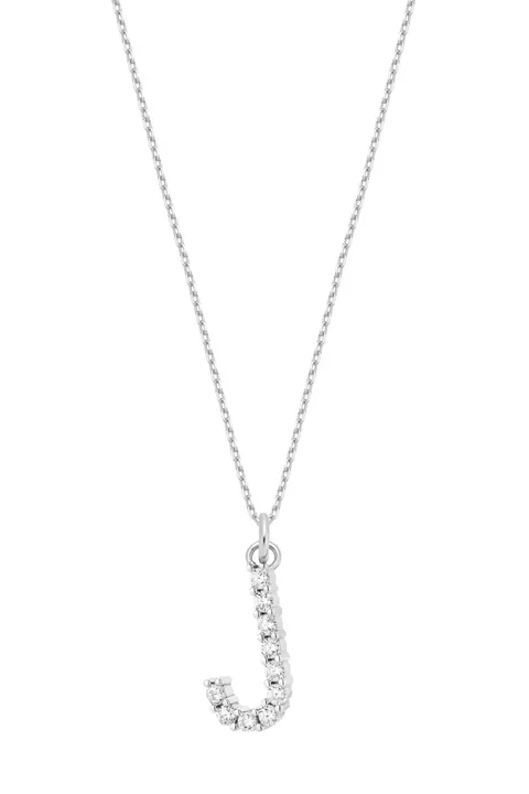 Naszyjnik J Sparkle Letter Silver