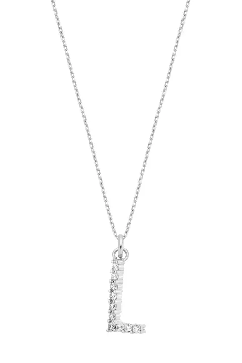 Naszyjnik L Sparkle Letter Silver