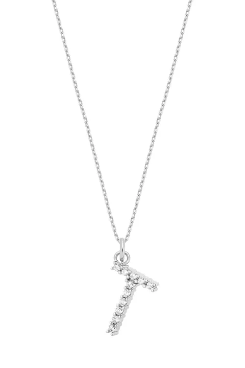 Naszyjnik T Sparkle Letter Silver