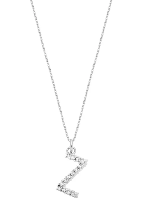 Naszyjnik Z Sparkle Letter Silver