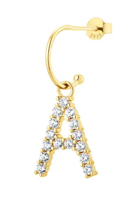 Kolczyk A Vanilla Letter Gold