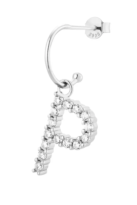 Kolczyk P Vanilla Letter Silver