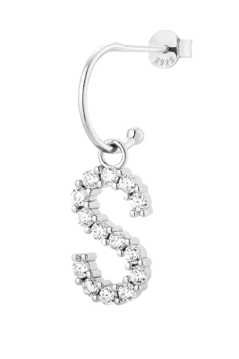 Kolczyk S Vanilla Letter Silver
