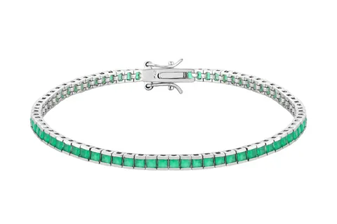 Bransoletka Tennis Grass Silver